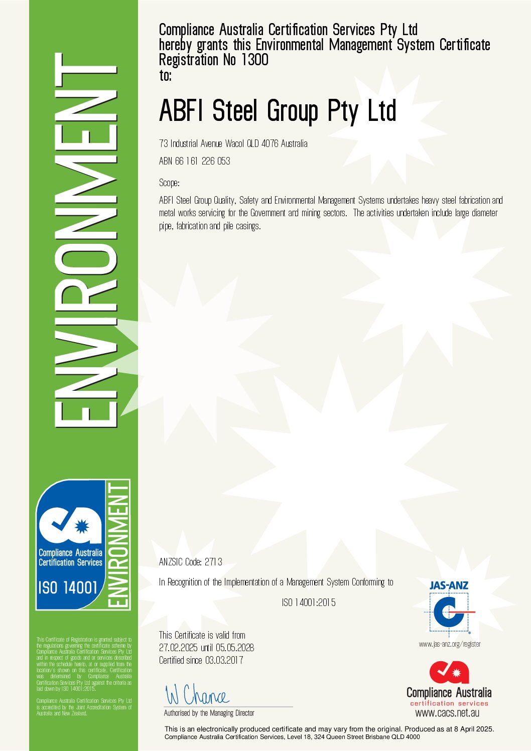 ISO 14001;2015 0225 to 0528 - Cert