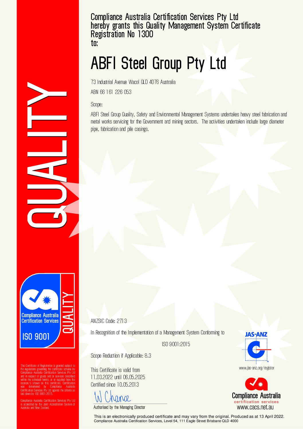 ISO9001 Quality exp. 2025